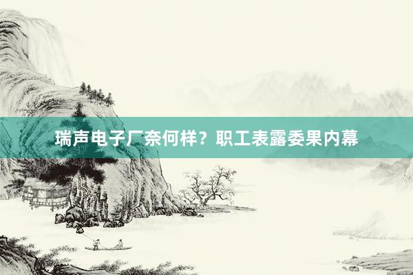 瑞声电子厂奈何样？职工表露委果内幕
